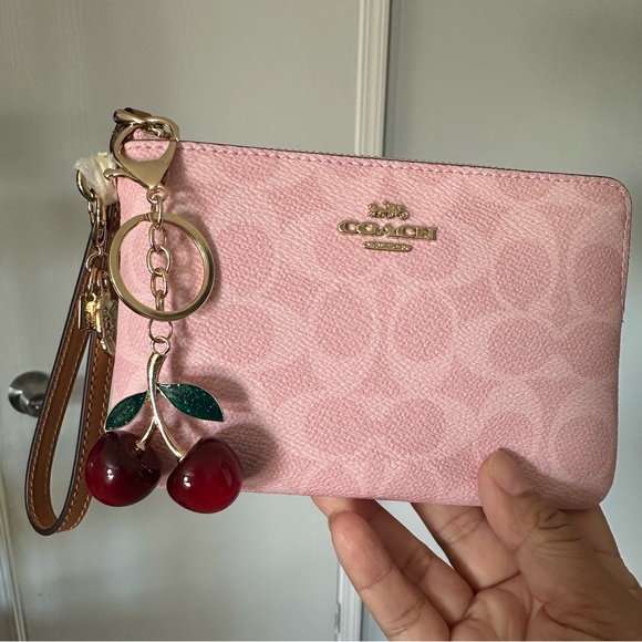 Coach Corner Zip Wristlet Wallet With Charms - Picture 9 of 12